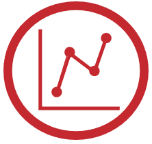 Icon of Visualization in the shape of a statistics chart.