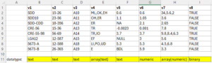 Examples of different types of datatype classifications.