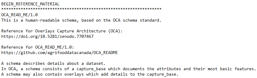 A readme version of a schema.